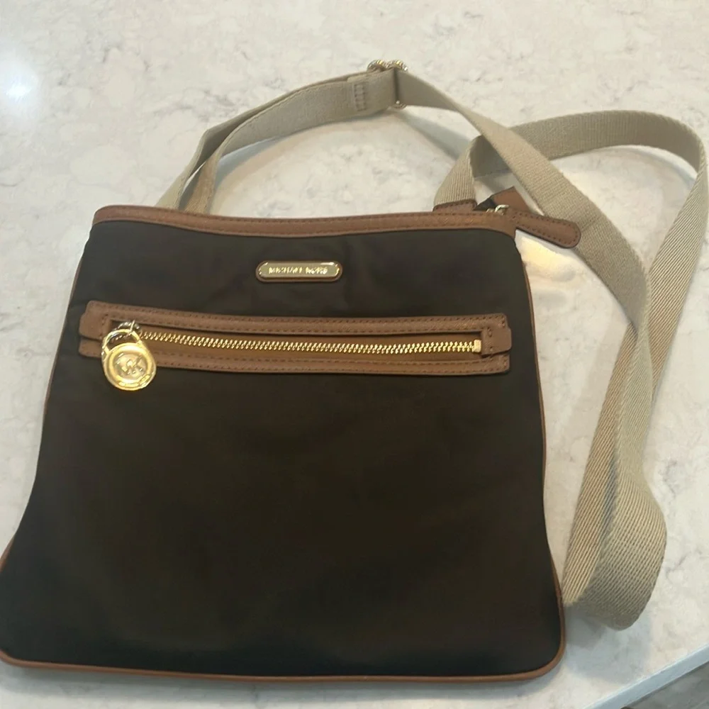 Michael Kors Black Crossbody‎ Bag Brown & Tan- Preloved